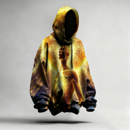 Power Energy Wave Abstract Art Short-Sleeved Hoodie