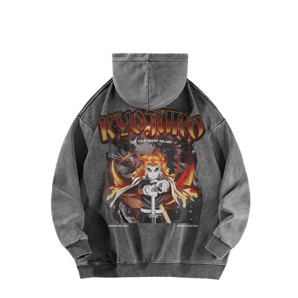 Kyojuro Rengoku Vintage Hoodie | Demon Slayer