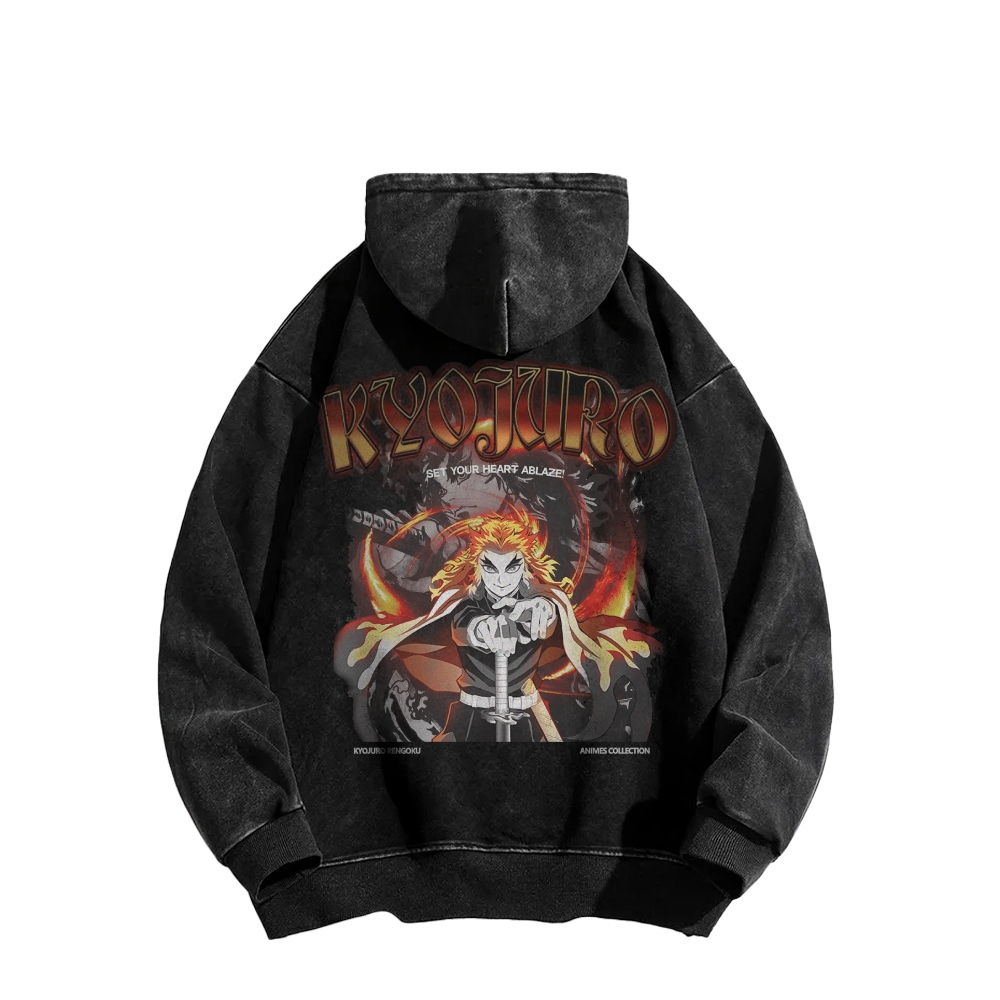 Kyojuro Rengoku Vintage Hoodie | Demon Slayer