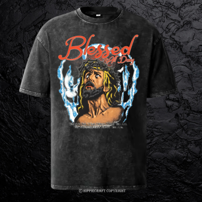 Unisex  blessed all day Washed T-Shirt