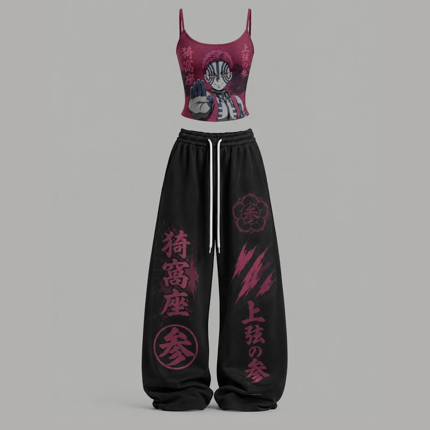 Demon Slayer Top & Elasticated Trousers Two-Piece Set