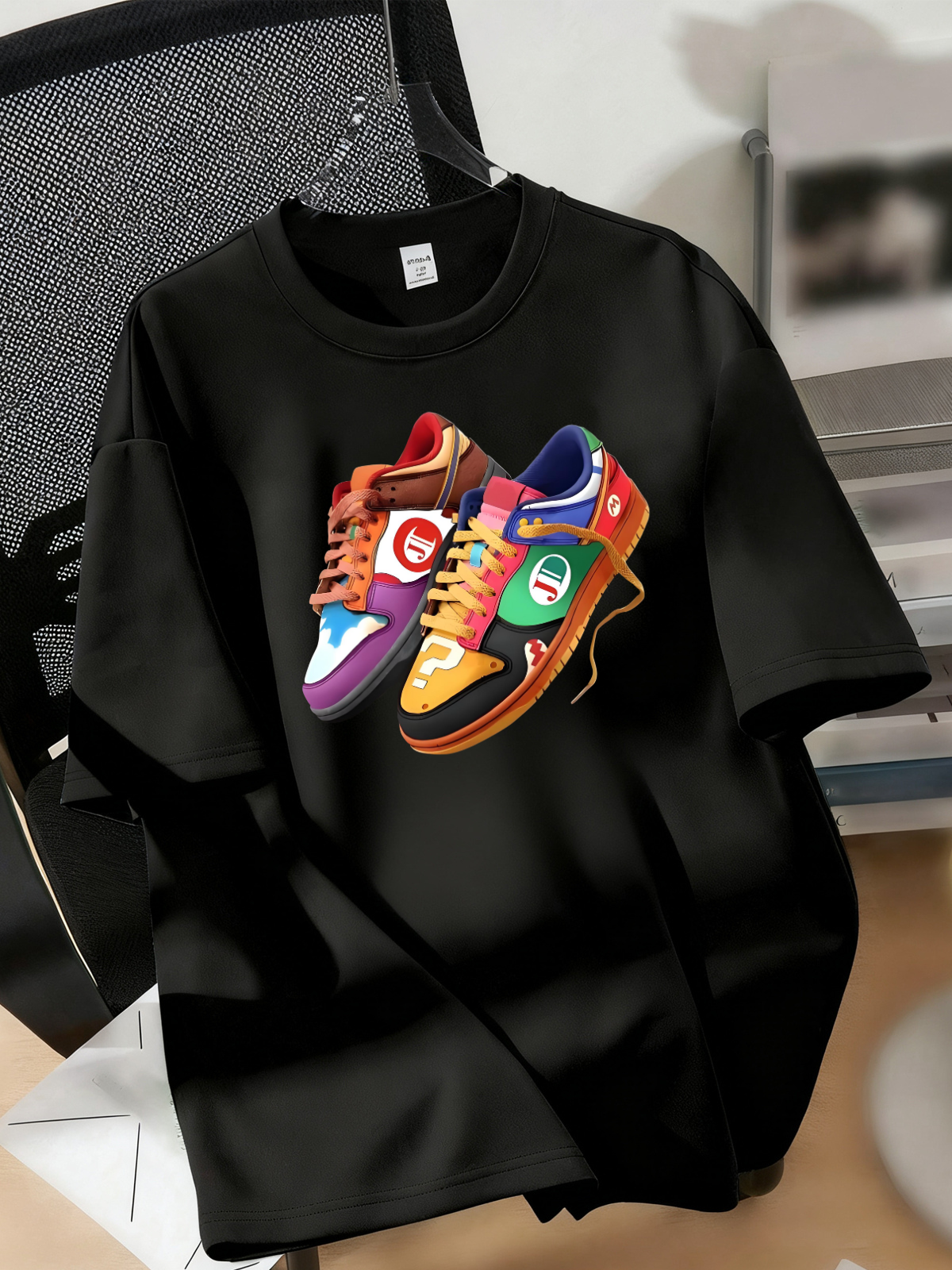 Unisex Shoes Cotton T-shirt