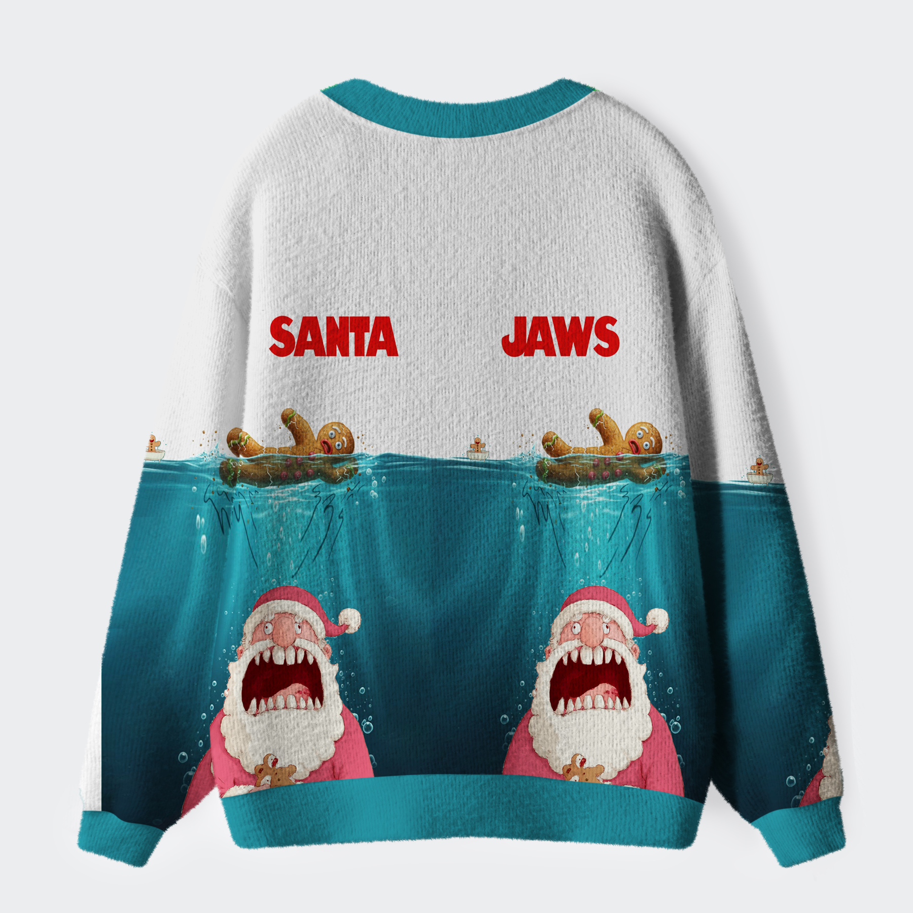  Santa’s Holiday Chaos: Gingerbread Trouble Ugly Cardigan Sweater