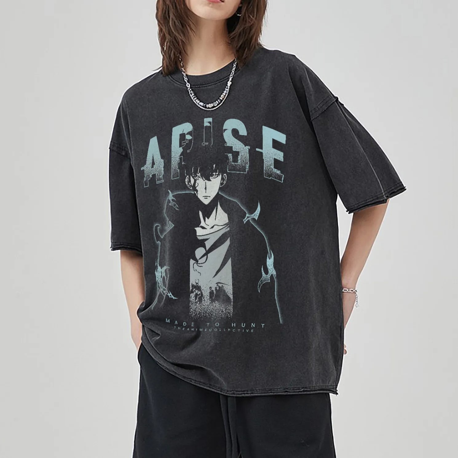 Arise (Blue) Vintage T-Shirt | Solo Leveling $45.00 USD