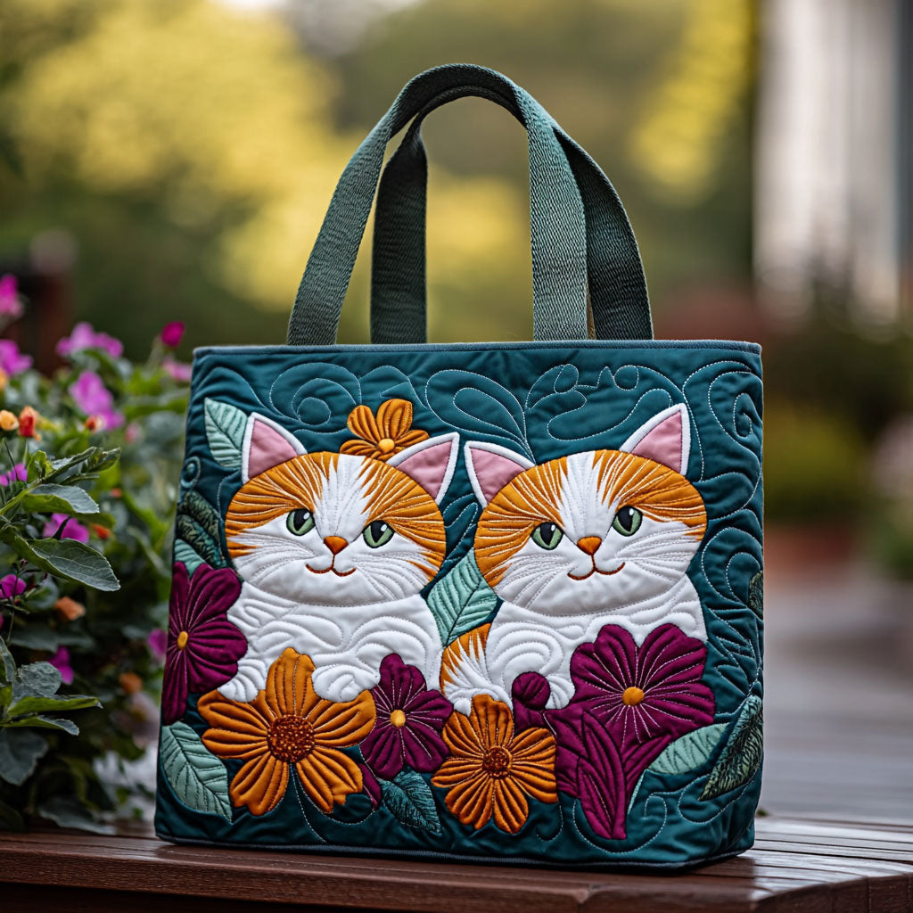 Orange Pair Quilted Tote Bag