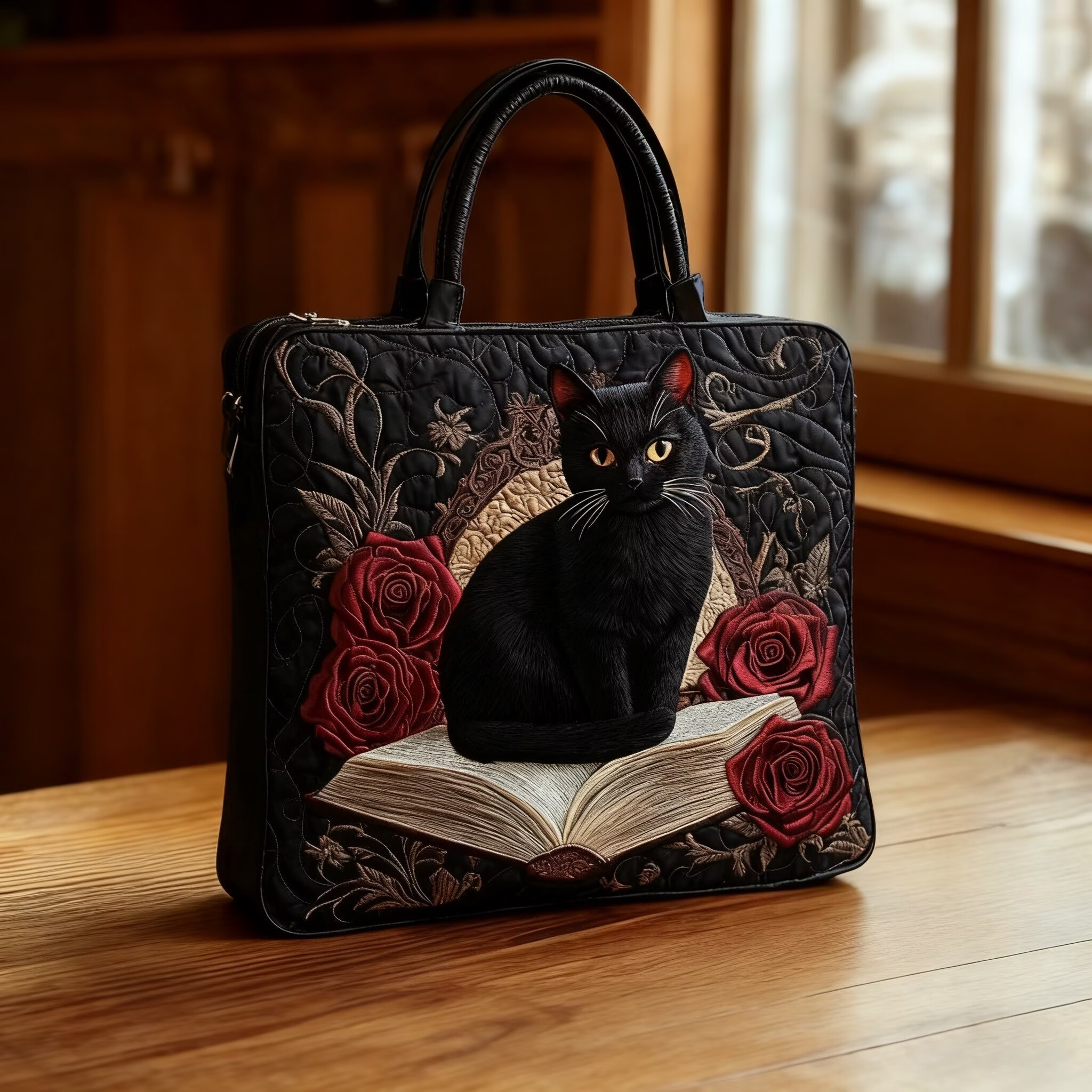 Dark Paw Quilted Tote Bag
