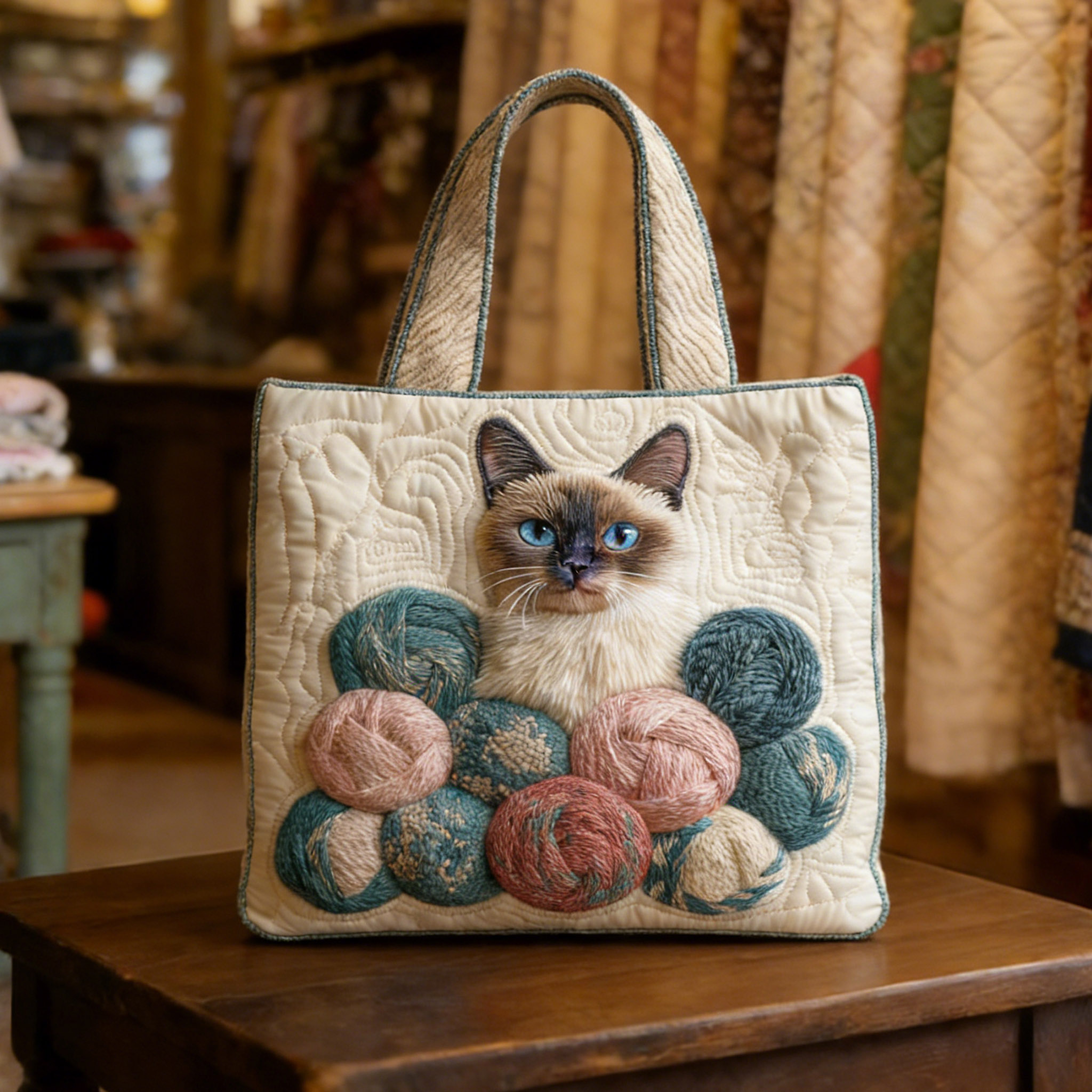 Serene Stitches Handmade Tote Bag