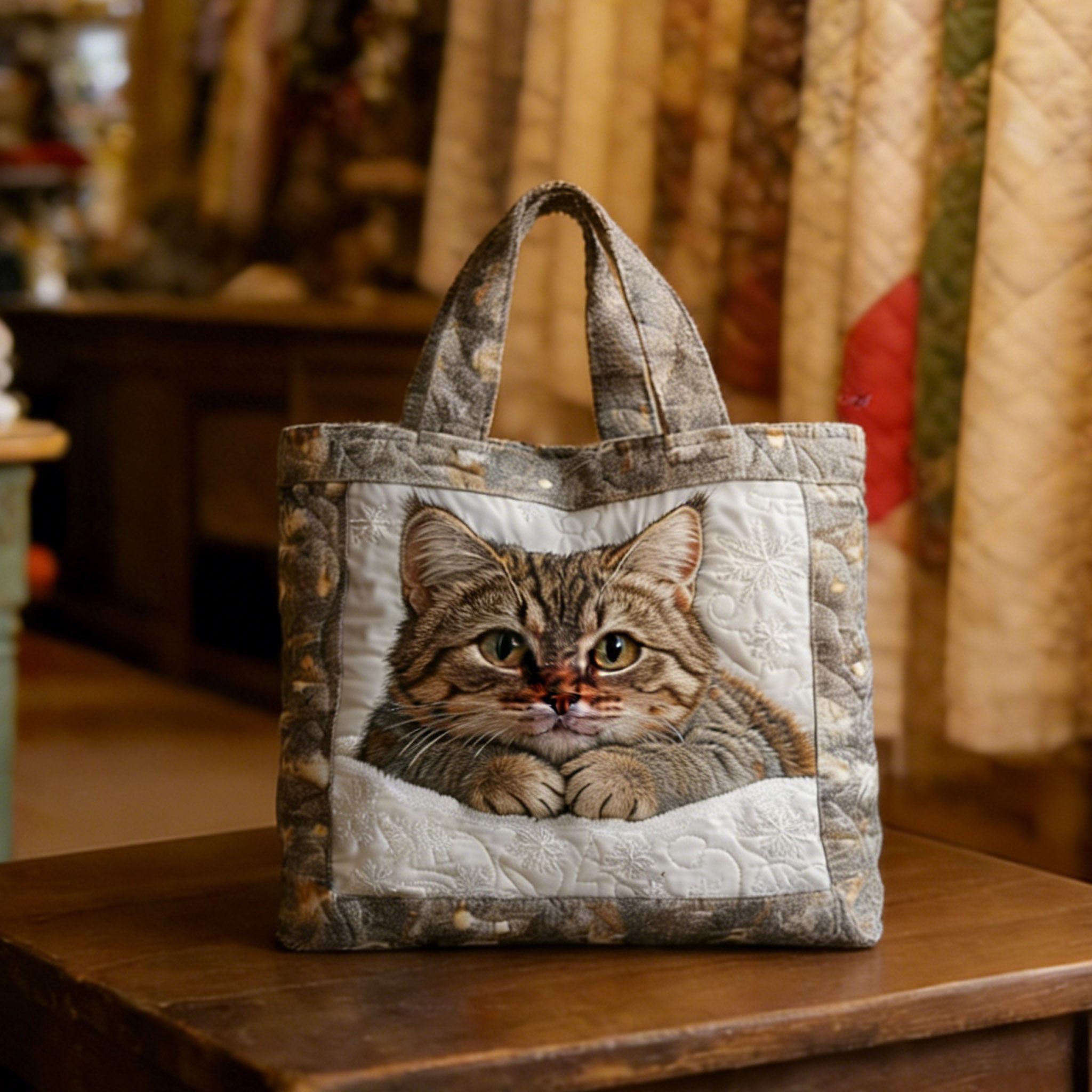Classic Tabby Handmade Tote Bag 