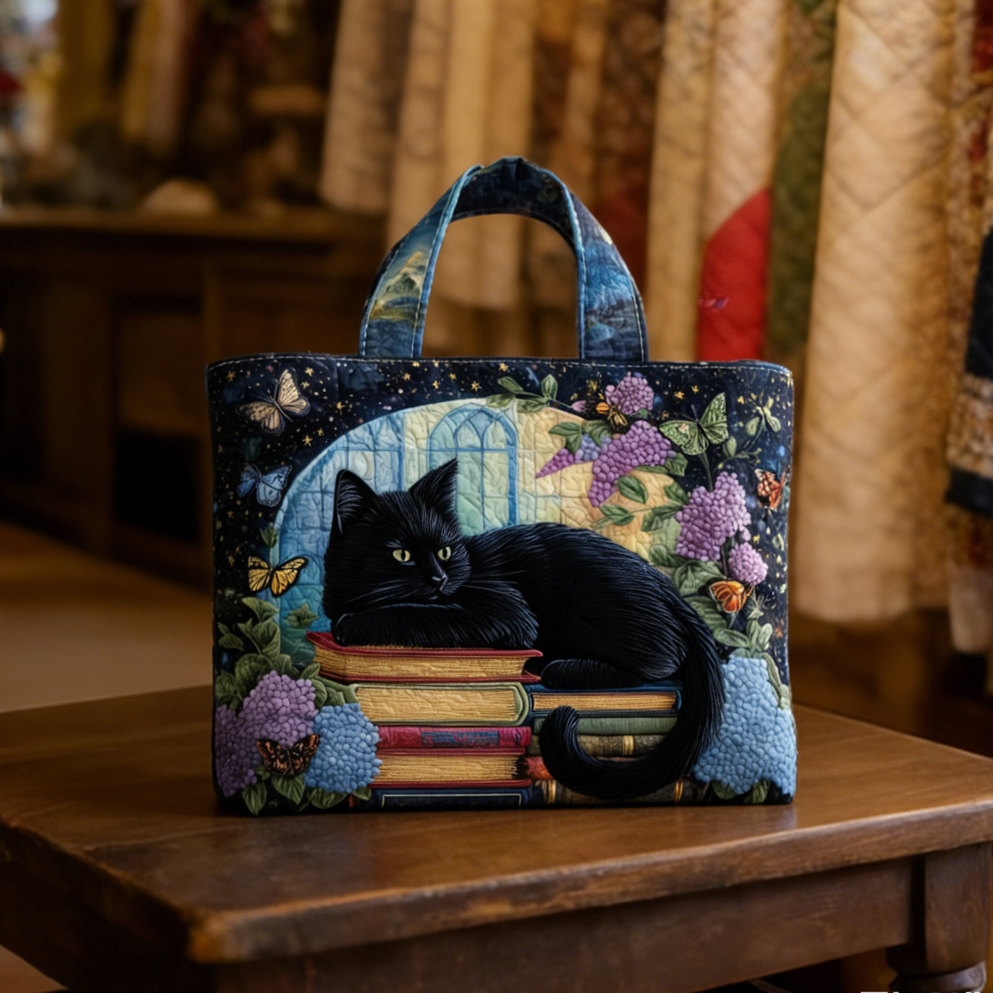 Black Cat Handmade Tote Bag