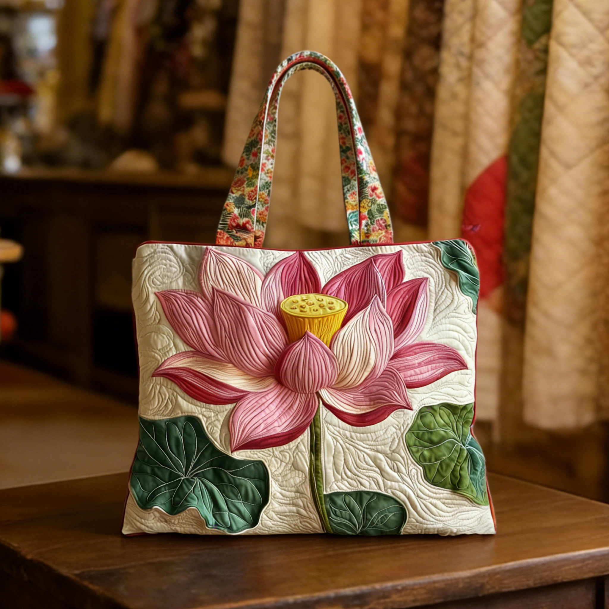 Lotus Handmade Tote Bag
