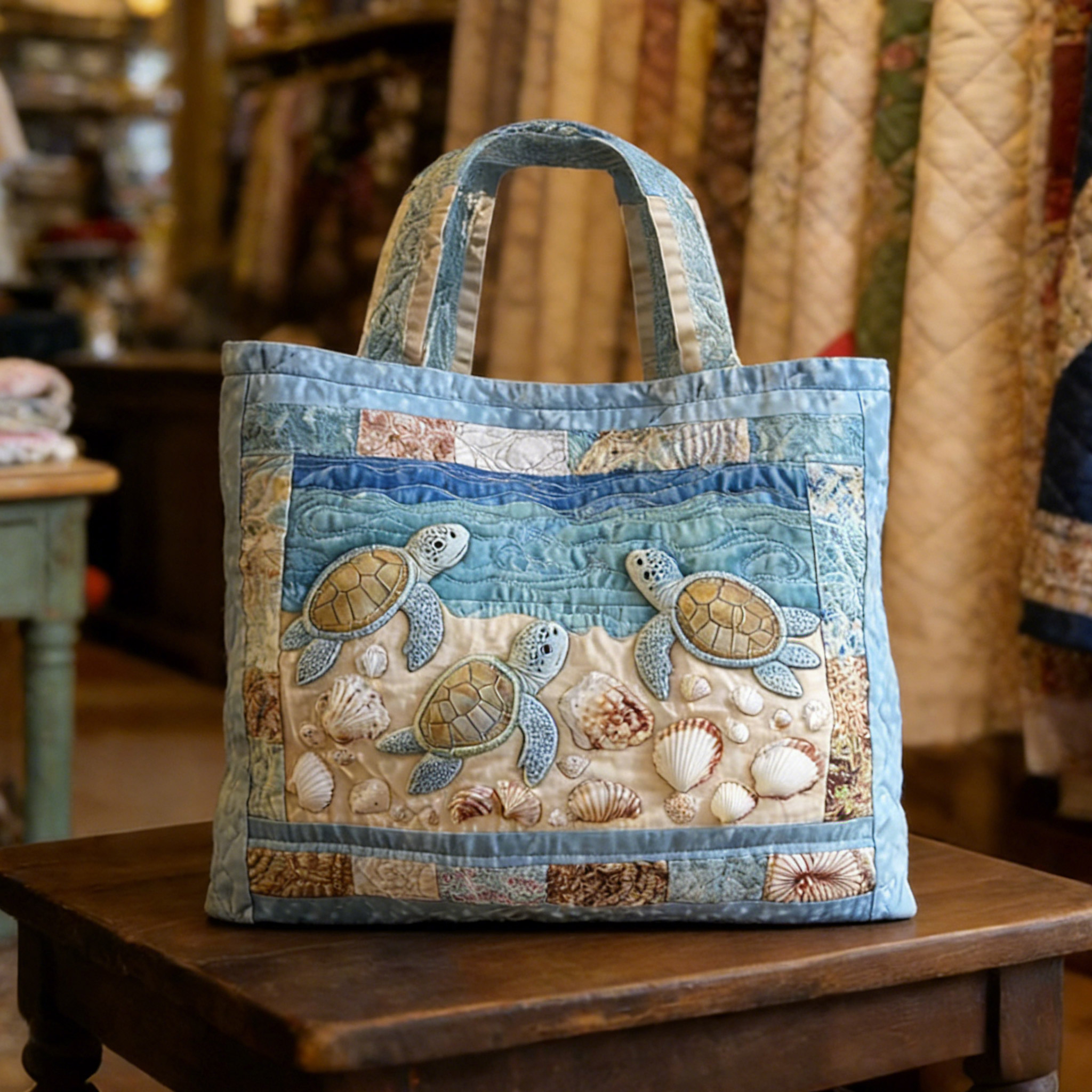 Turtle Handmade Tote Bag