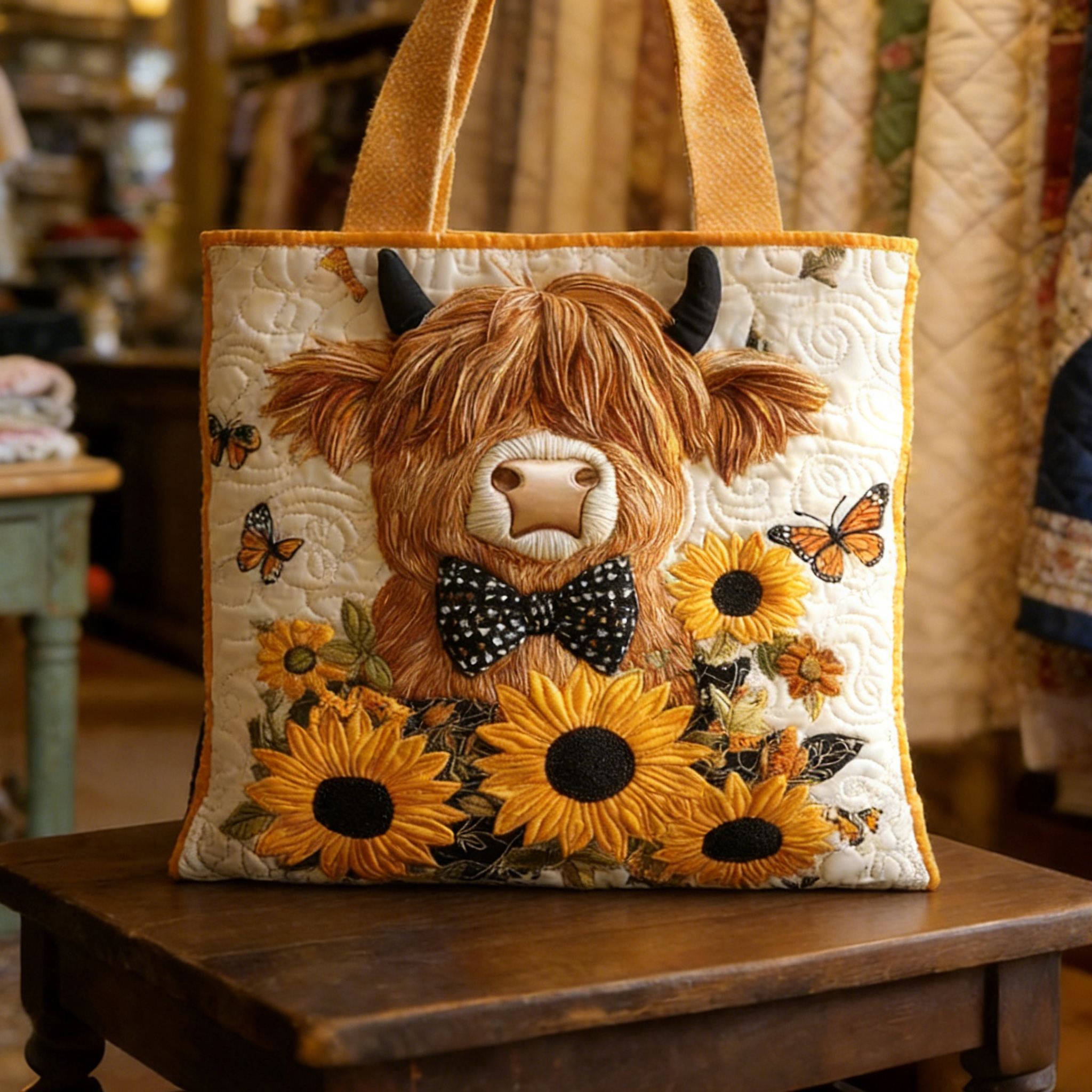 Butterfly Bow Handmade Tote Bag