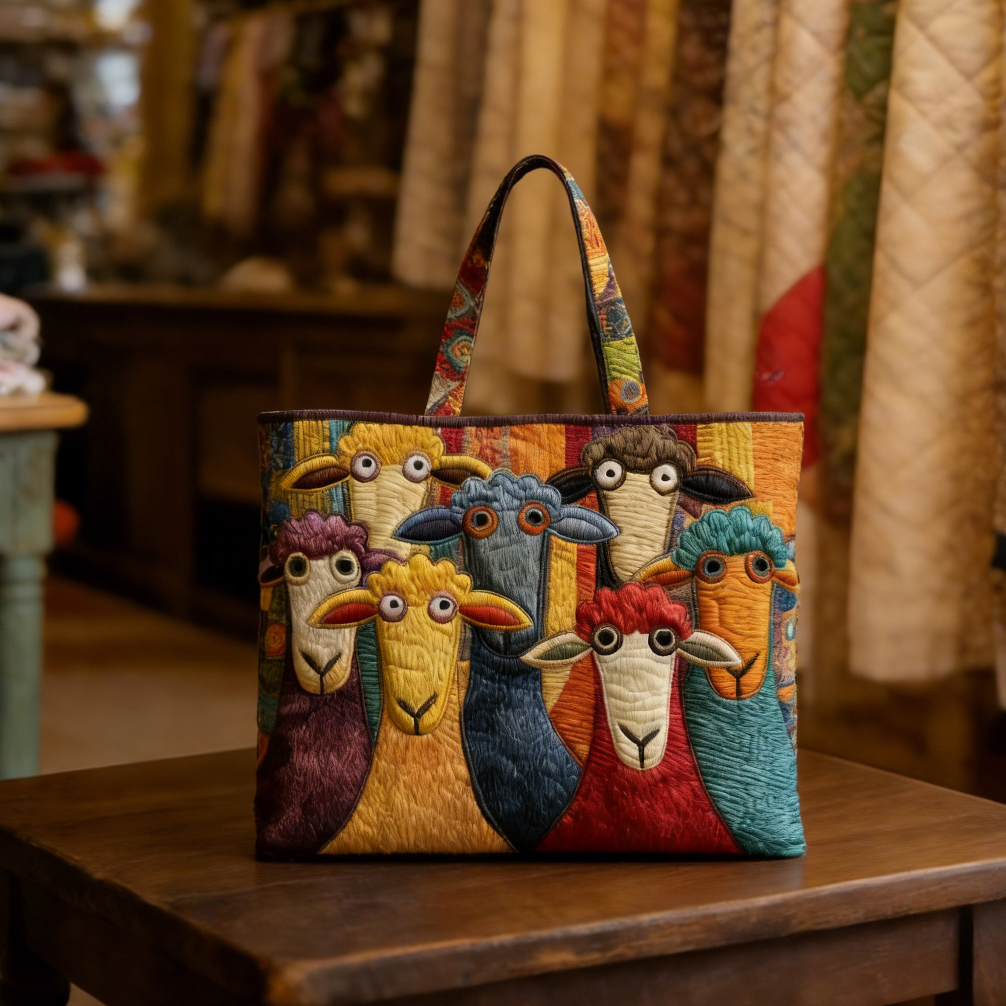 Sheep Serenity Handmade Tote Bag