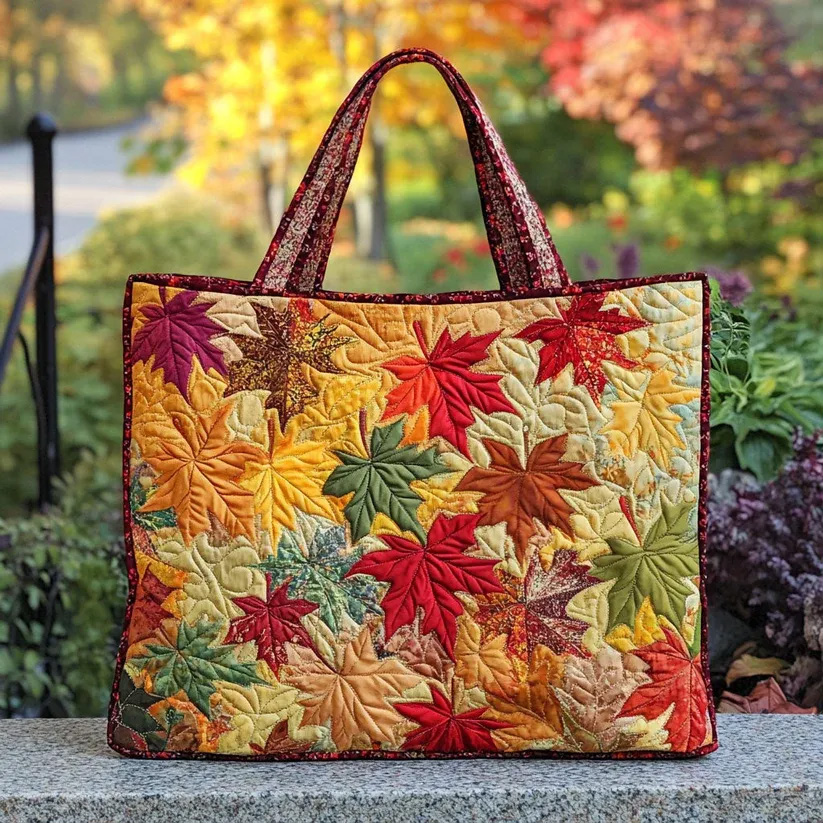 Scarlet MapleQuilted Tote Bag