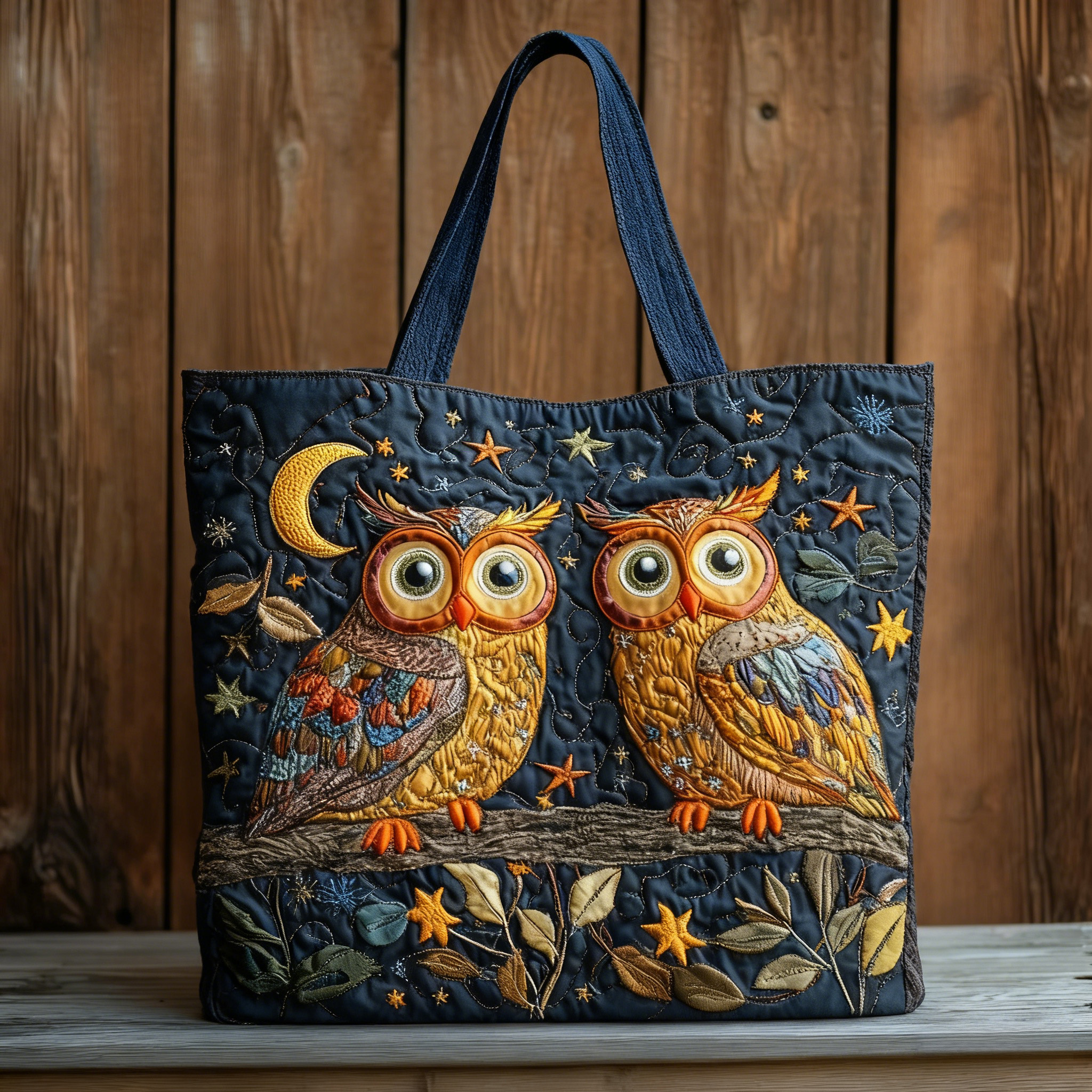 Moonlight Owl WN2709051CL Quilted Tote Bag