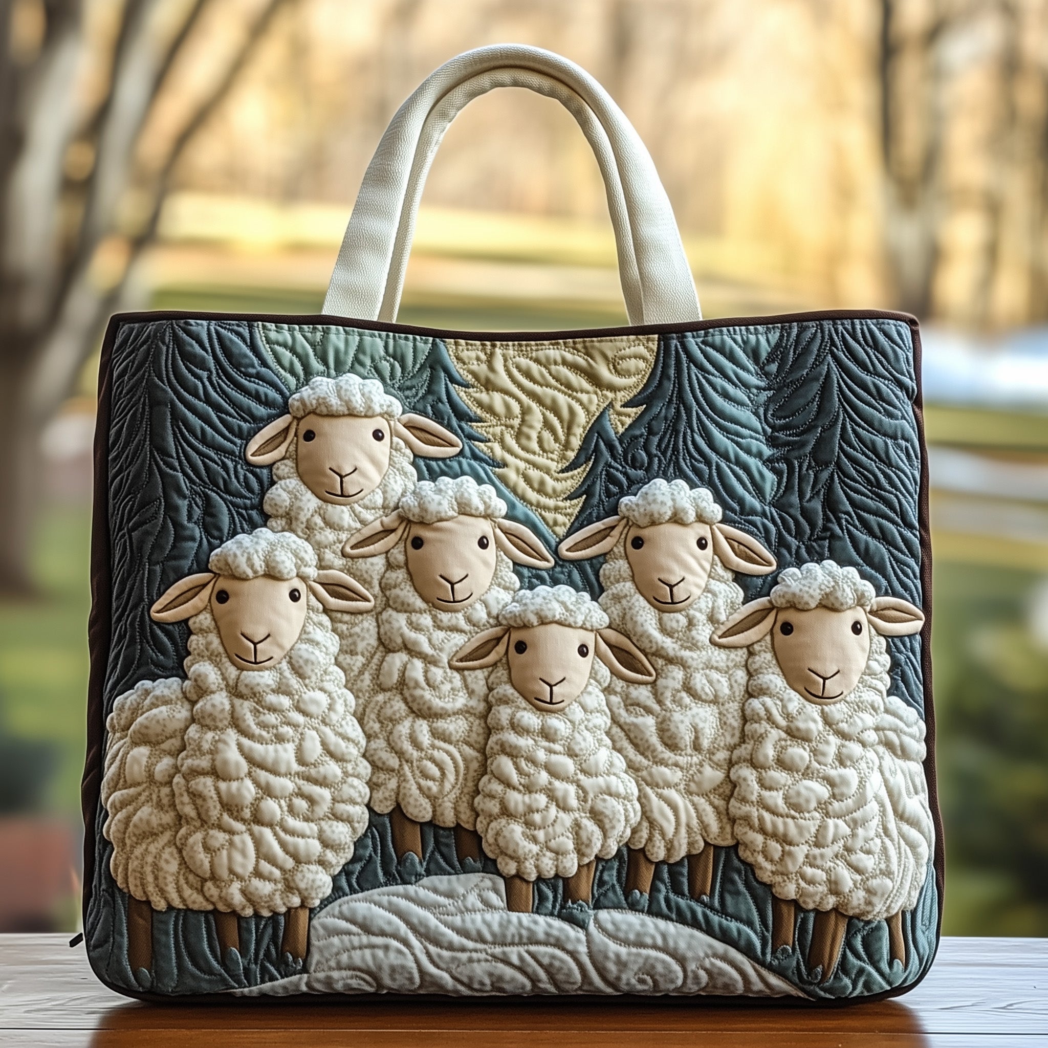 Sheep Heaven Quilted Tote Bag 