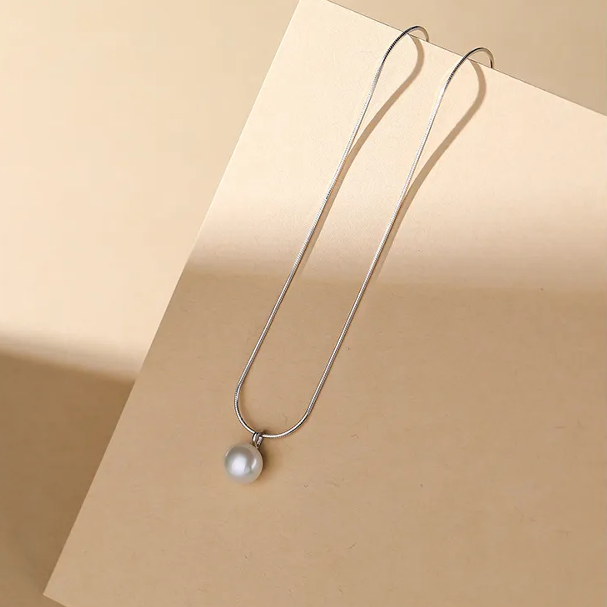 Japan AAAA Akoya 925 Sterling Silver Minimalist Pearl Necklace