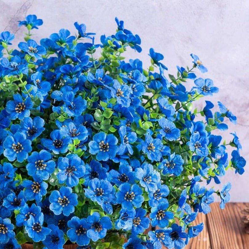 14" Silk Daisy with Eucalyptus 12 Bundles- Blue