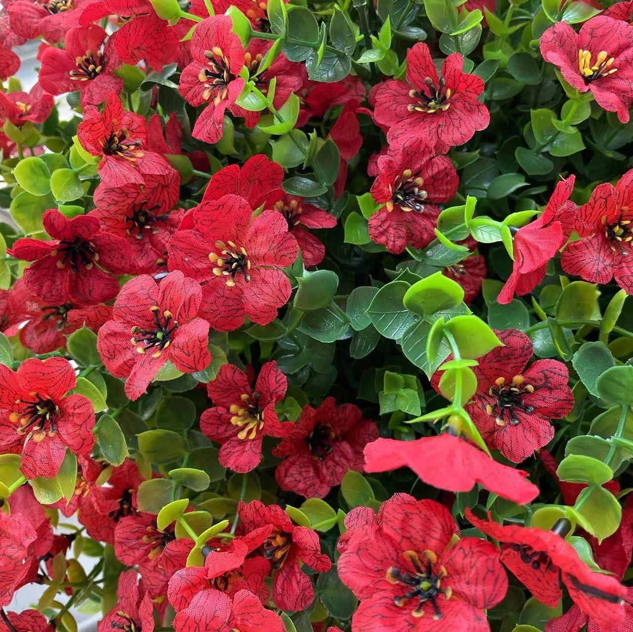 14" Silk Daisy with Eucalyptus 12 Bundles- Red