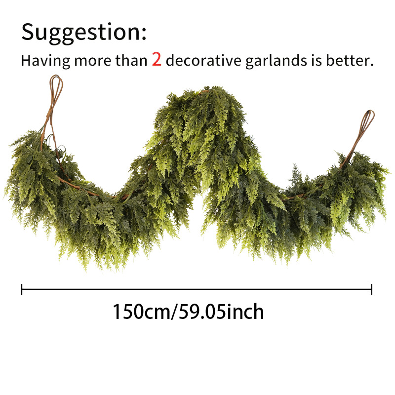 🎄Lush Artificial Cedar Garlands – Real Touch Winter Greenery
