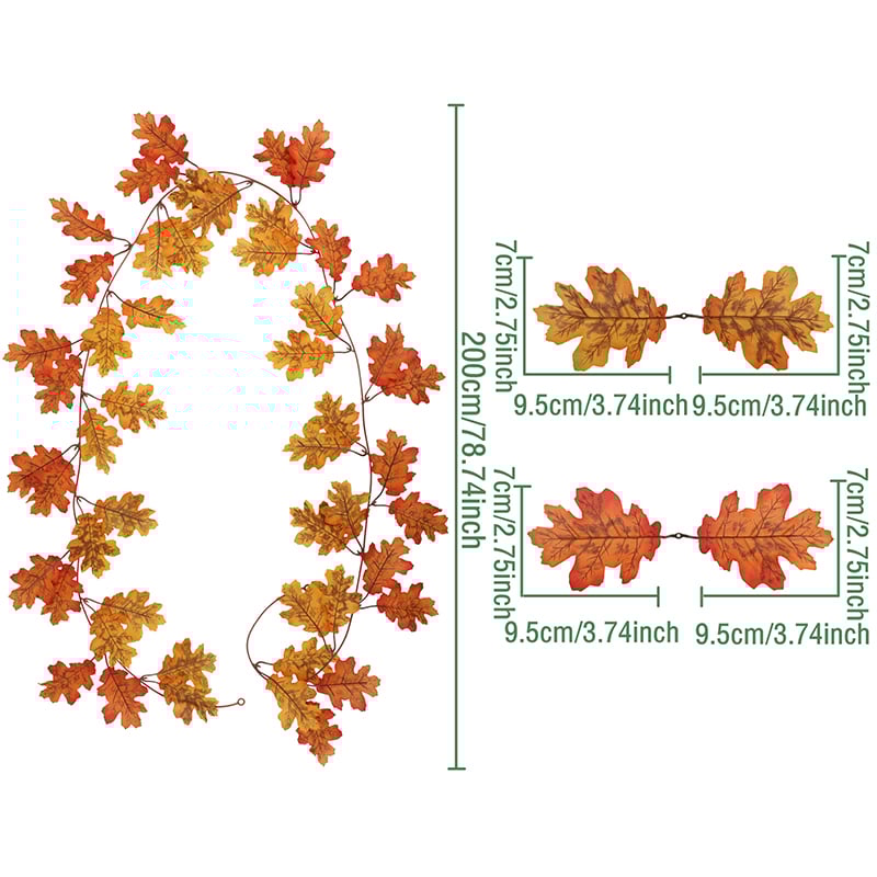 🔥Maple Vine Artificial Maple Leaf Wreath Autumn Maple Leaf Fall Decoration🍂