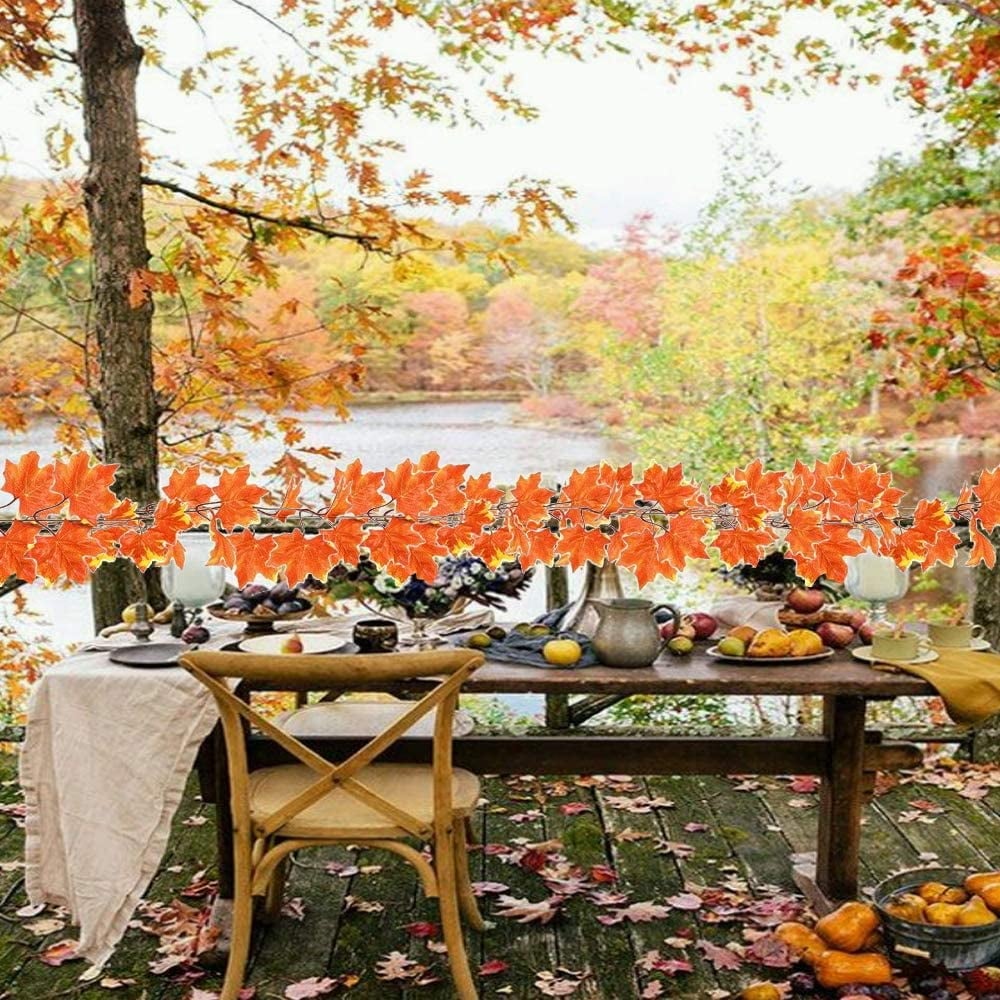 🔥Maple Vine Artificial Maple Leaf Wreath Autumn Maple Leaf Fall Decoration🍂