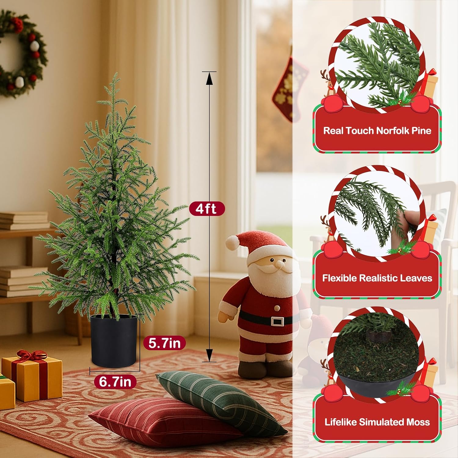 🔥 Real Touch Norfolk Pine Topiary – Perfect Holiday Tree 🎄 Only $12.98 🎁