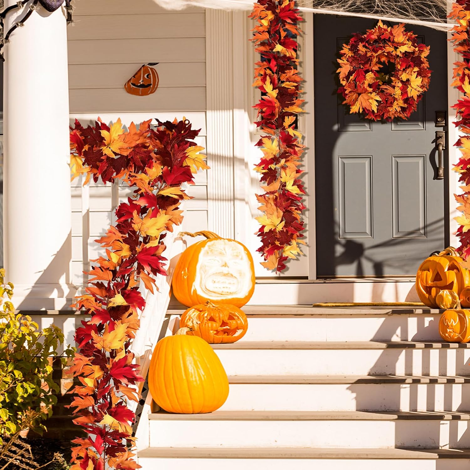 🔥Maple Vine Artificial Maple Leaf Wreath Autumn Maple Leaf Fall Decoration🍂