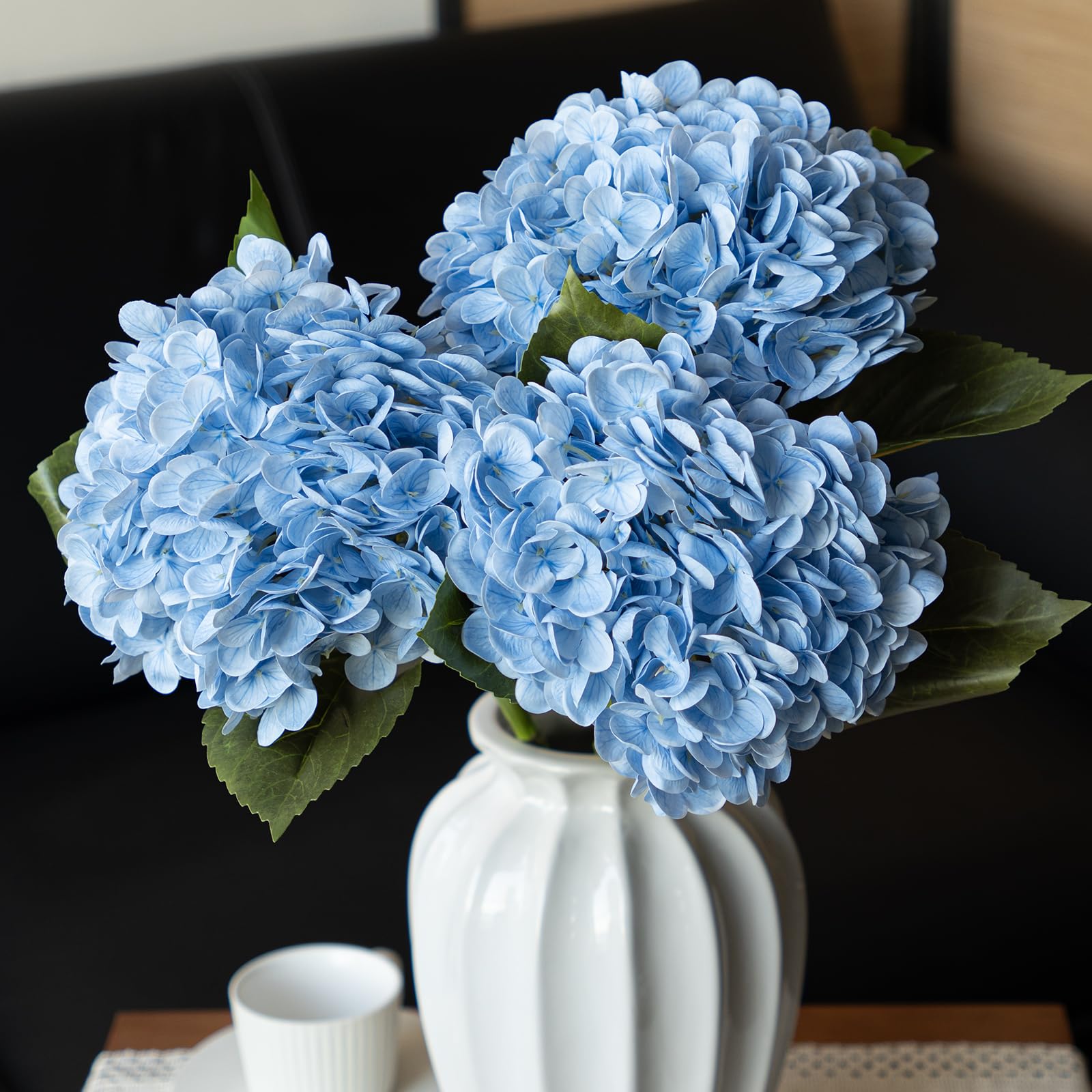 22 inch Lifelike Artificial Hydrangeas - UV resistant, Waterproof,Windproof