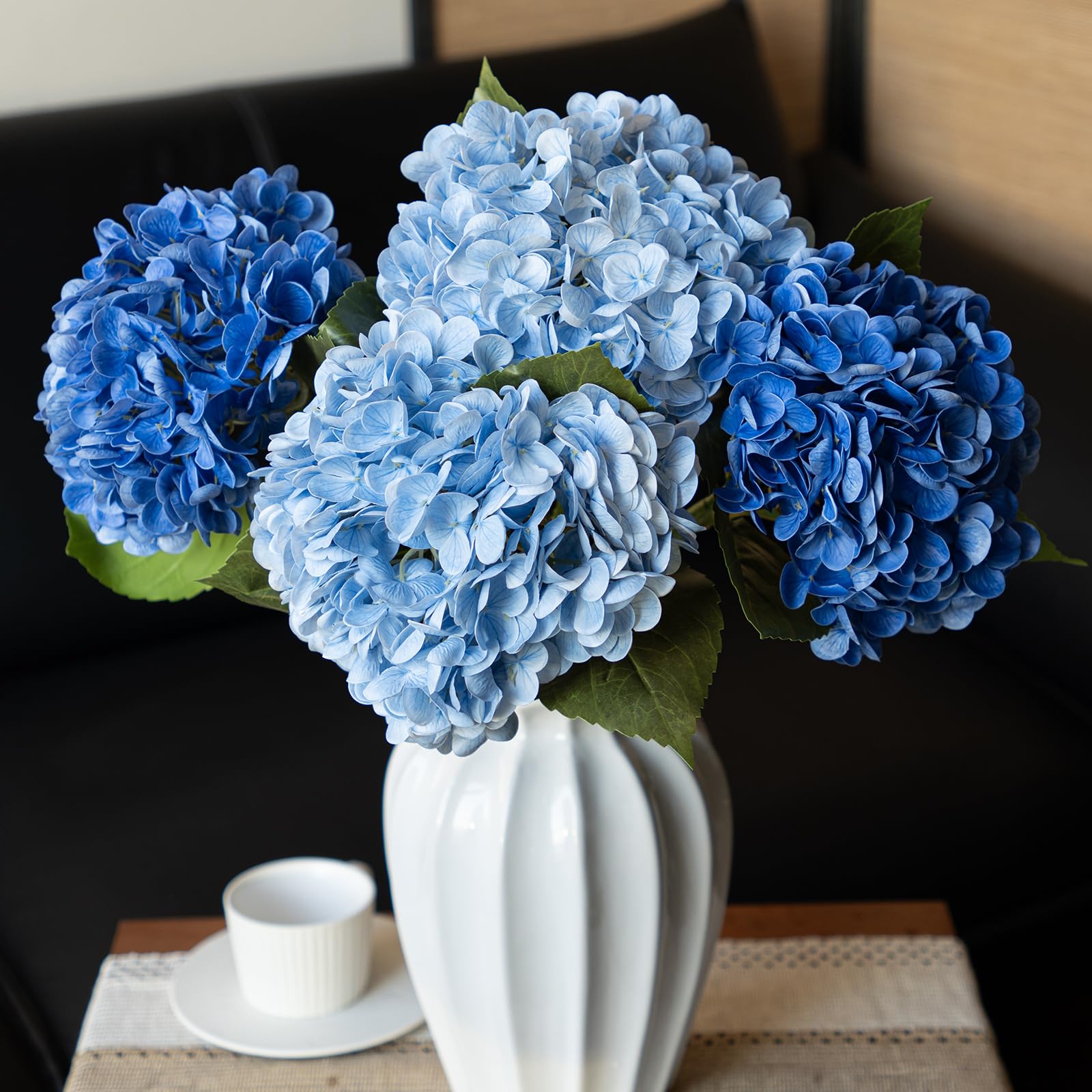 22 inch Lifelike Artificial Hydrangeas - UV resistant, Waterproof,Windproof