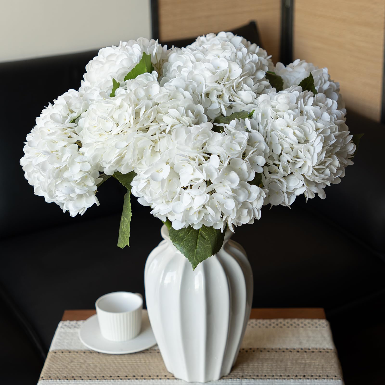 22 inch Lifelike Artificial Hydrangeas - UV resistant, Waterproof,Windproof