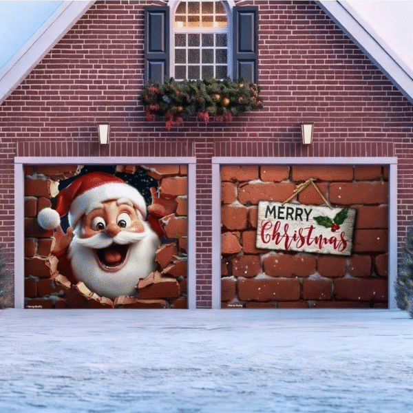 Santa’s Surprise | Christmas Garage Door Cover