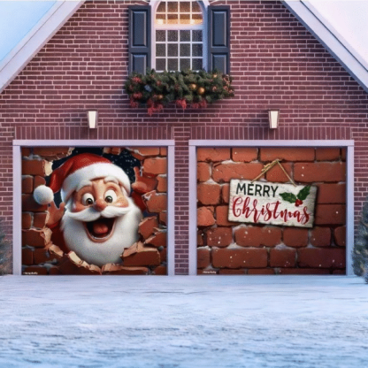 Santa’s Surprise | Christmas Garage Door Cover