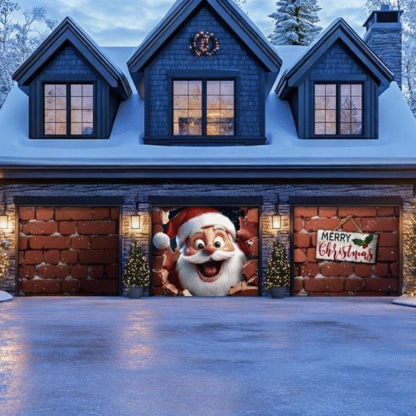 Santa’s Surprise | Christmas Garage Door Cover