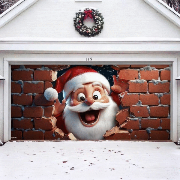 Santa’s Surprise | Christmas Garage Door Cover