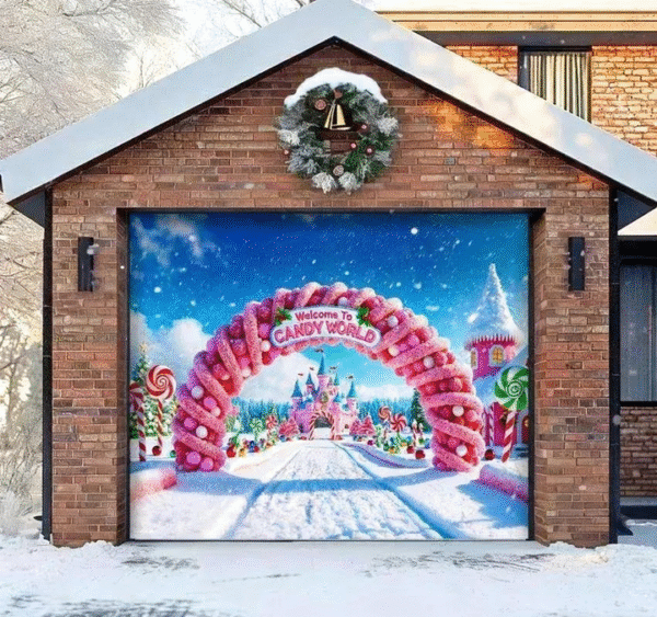 Candy World | Christmas Garage Door Cover