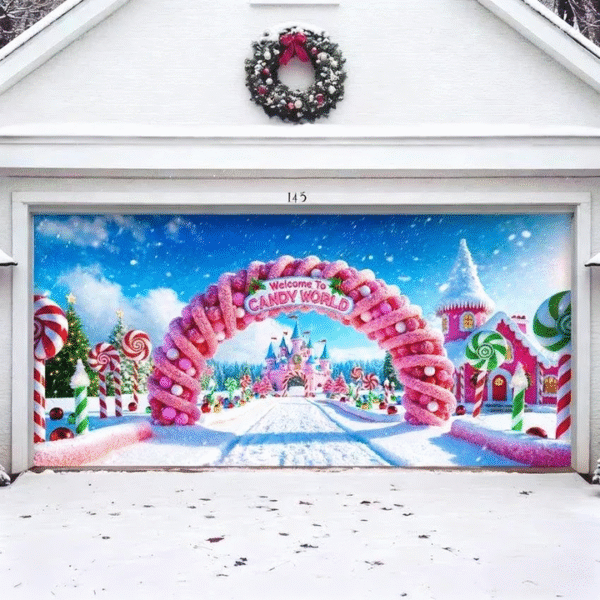 Candy World | Christmas Garage Door Cover