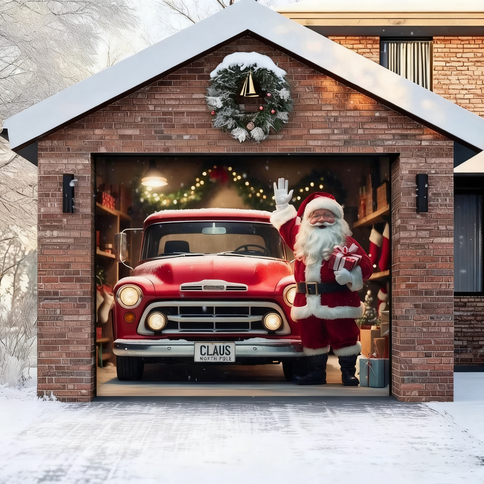 Santa’s Garage | Christmas Garage Door Cover