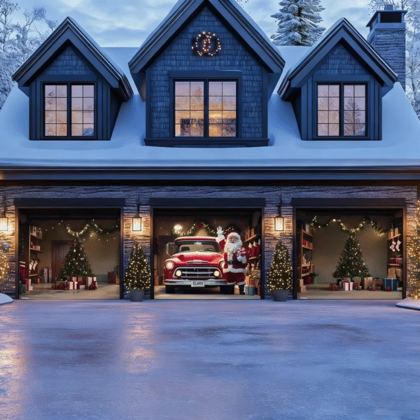 Santa’s Garage | Christmas Garage Door Cover