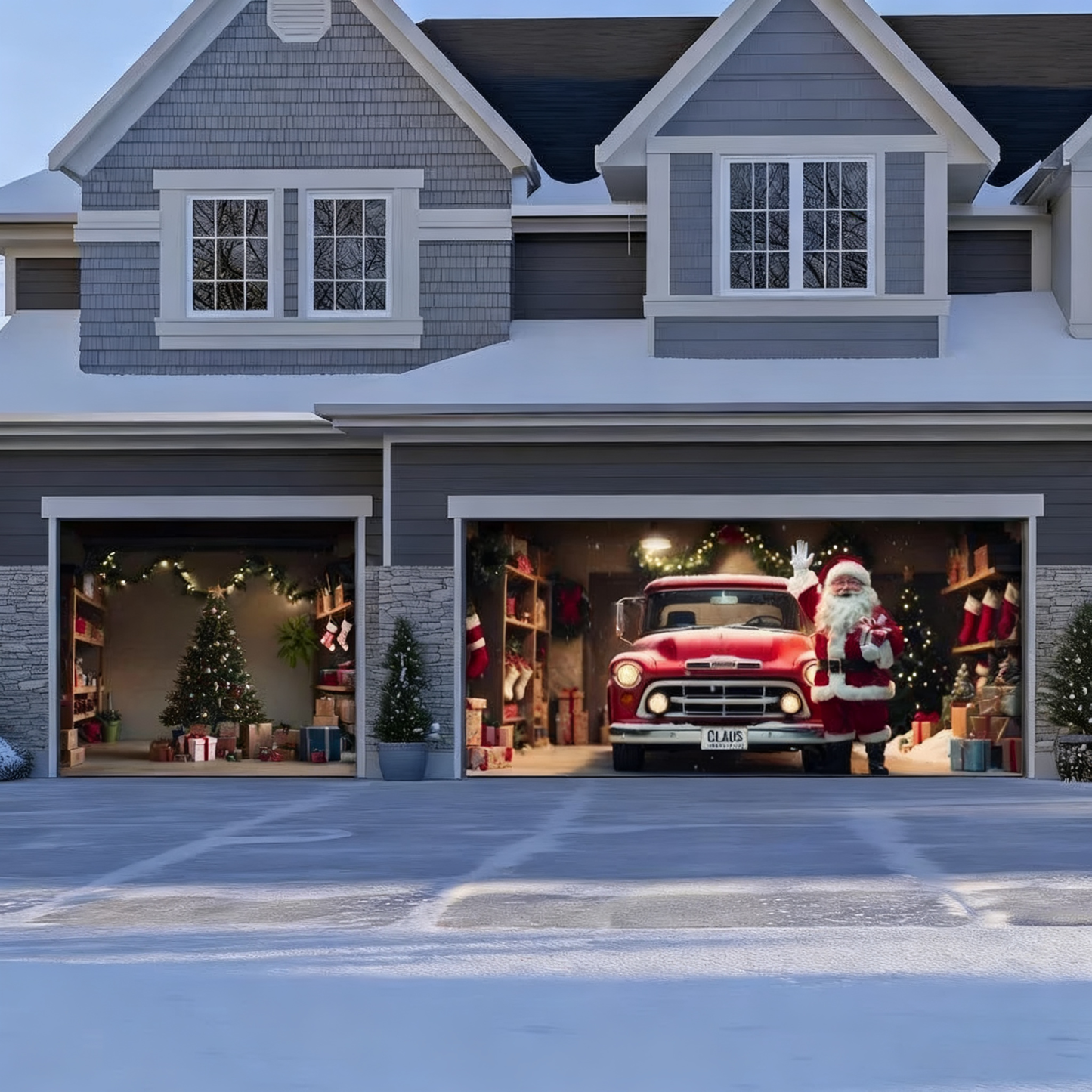 Santa’s Garage | Christmas Garage Door Cover