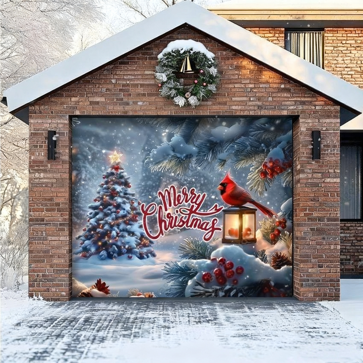 Cardinal’s Christmas | Christmas Garage Door Cover