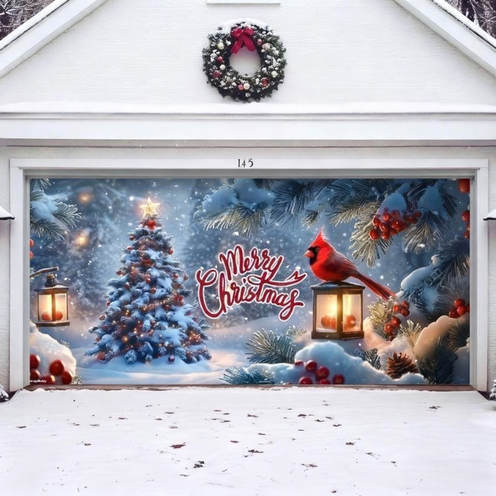 Cardinal’s Christmas | Christmas Garage Door Cover