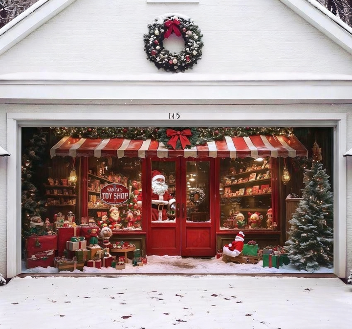 Santa’s Toy Shop | Christmas Garage Door Cover
