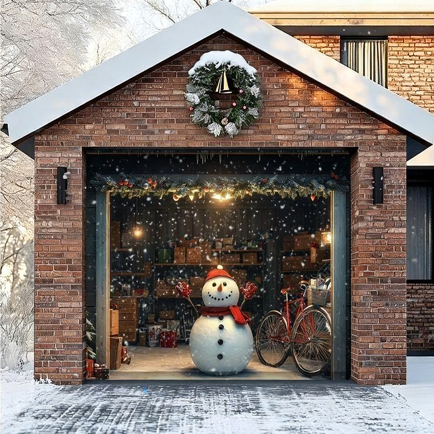 Snowy The Snowman | Christmas Garage Door Cover