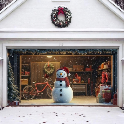 Snowy The Snowman | Christmas Garage Door Cover