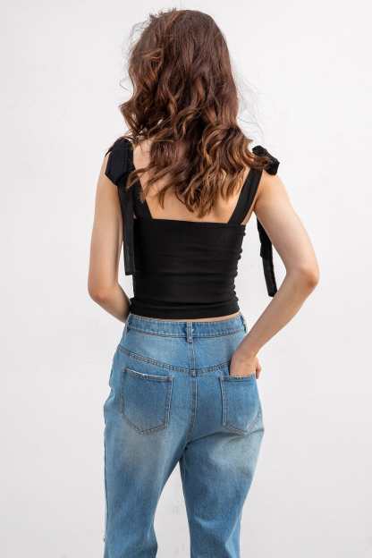 Breezy Days Black Tank Top