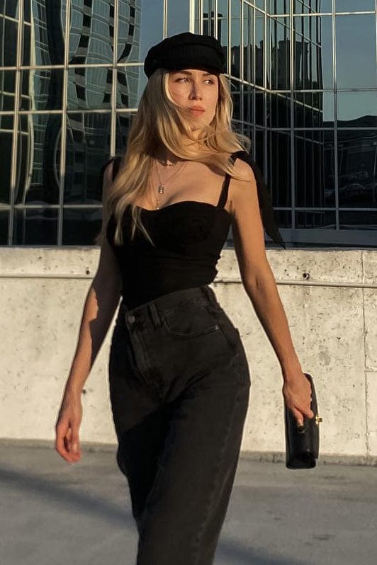 Breezy Days Black Tank Top