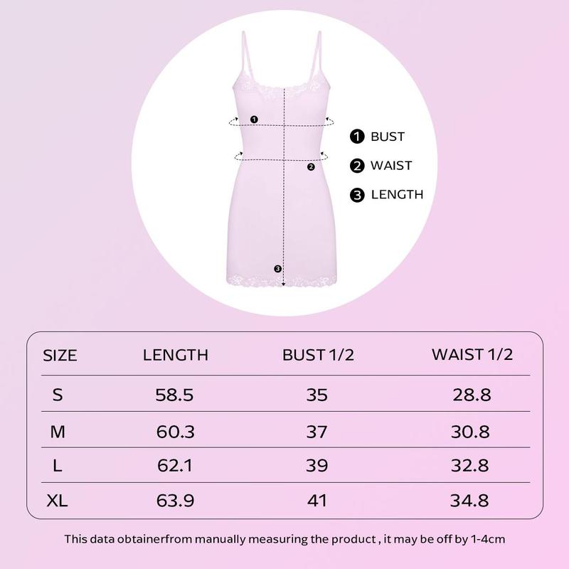 KatchMe Lace Series Women's Spaghetti Strap Lace Trim Breathable Bodysuit, Minimalist Chic Lightweight Playsuit, Seamless Basic Nightdress