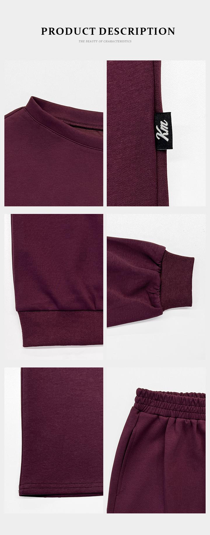 KatchMe Women's Leisure Solid Color Sloping Shoulder Long Sleeve Top & Wide Leg Trousers Co-ord, Cozy Scoop Neck Loose Two Piece Outfits, Basic Womenswear