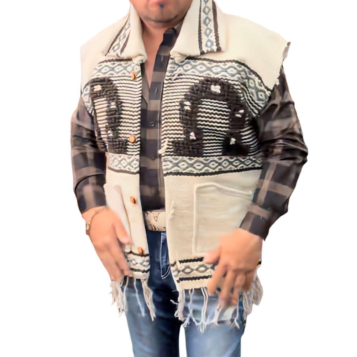 Men's sleeveless collared vest jacket